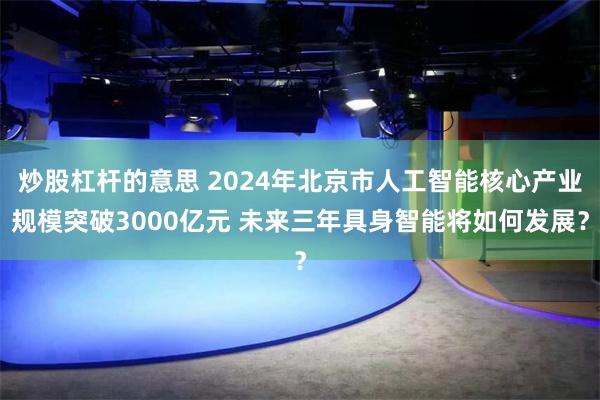 炒股杠杆的意思 2024年北京市人工智能核心产业规模突破3000亿元 未来三年具身智能将如何发展？