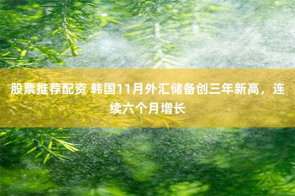 股票推荐配资 韩国11月外汇储备创三年新高，连续六个月增长