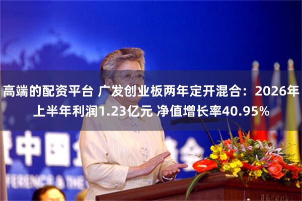 高端的配资平台 广发创业板两年定开混合：2026年上半年利润1.23亿元 净值增长率40.95%