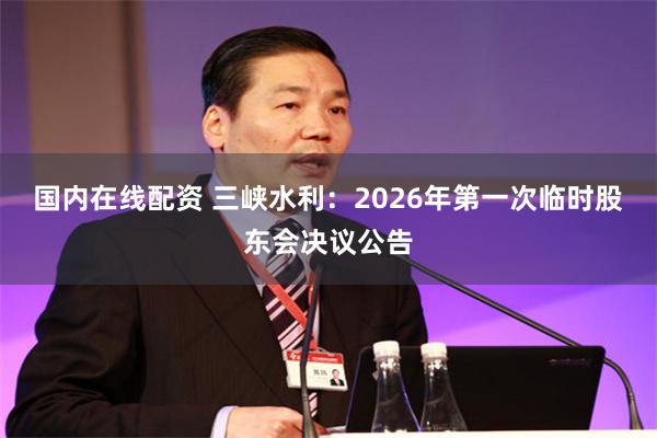 国内在线配资 三峡水利：2026年第一次临时股东会决议公告